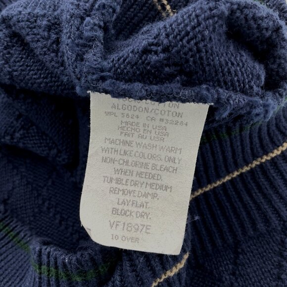 Sedgefield Vintage Navy Gold Sweater Vest Textured Knit Medium - Picture 6 of 7